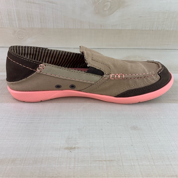Crocs Walu Brown Canvas Loafers - Picture 5 of 12